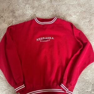 Vintage Red Nebraska Huskers retro preppy oversized crewneck size medium